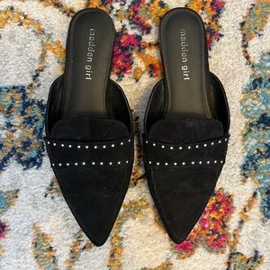 Madden Girl Mecca Studded faux suede mules- Size 7 Womens